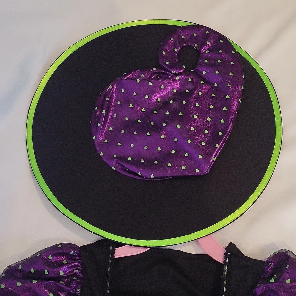 Pretty Potion Girls Witch Halloween Costume Size M 7/8 Purple Green